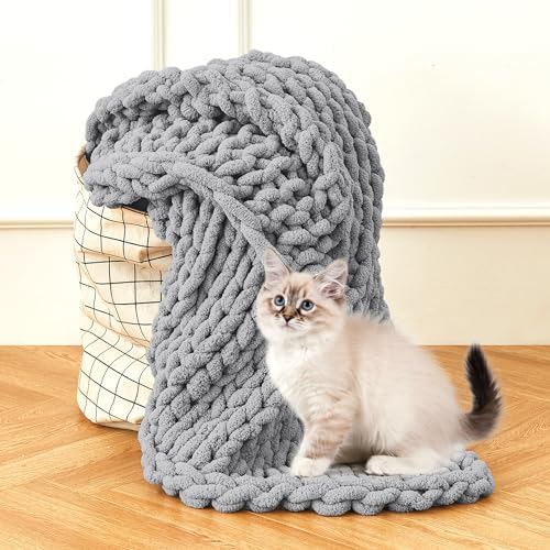 Chunky Knit Blanket Throw for Couch, 51"x63" Chunky Yarn Knitted Blankets - Image 7