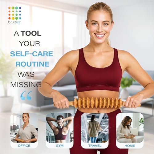 Bruizex Wood Therapy Massage Tool, Lymphatic Drainage Massage Roller Stick - Image 5