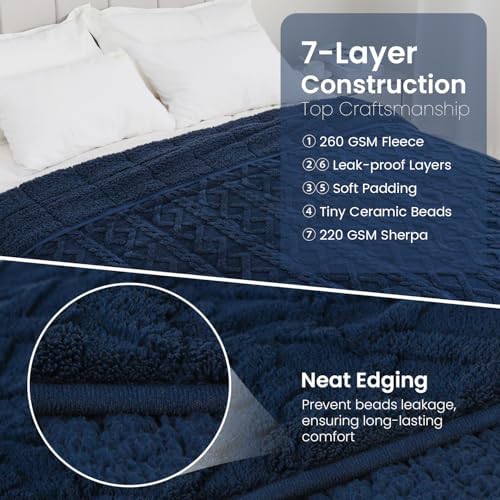 Drewin Weighted Blanket Full Size for Adults 15lbs,Navy Blue,48" x 12" - Image 6