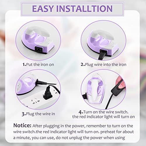 Honoson Mini Craft Iron with Charging Base Tiny,Light Purple - Image 3