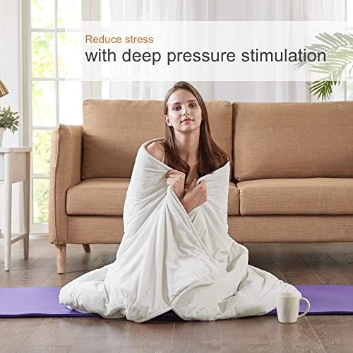 Degrees of Comfort Weighted Blanket 12 Pounds for Adult, Soft Plush to Sherpa Heavy Blankets, 48x72 Twin Size, 12lbs, Ivory - Image 3