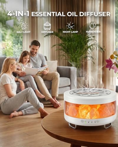 Essential Oil Diffuser with Himalayan Salt Lamp, Scent Diffusers for Home - Image 3