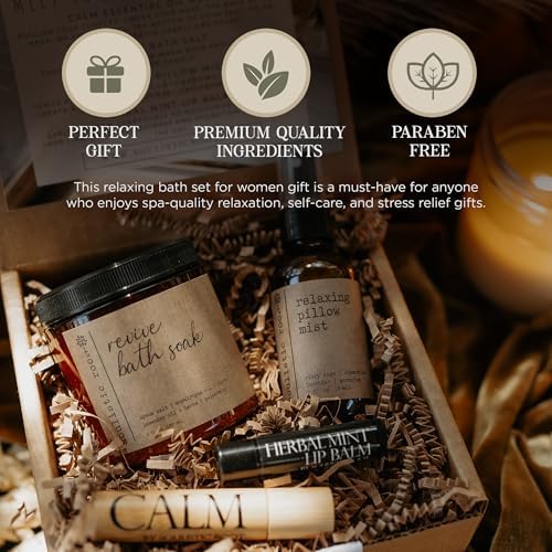 SOULISTIC ROOT Self-Care Set - Luxury Spa Bath Kit, Pillow Mist, Cooling Lip Balm, Tranquil Essential Oil Roller & Epsom Salt Bath Soak Pampering Package, Holistic Gifts for Him & Her - Image 5