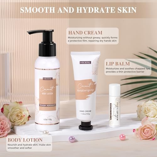 12 PCS Coconut Spa Gifts Set for Women Gift Basket for Women Spa Bath Gift - Image 5