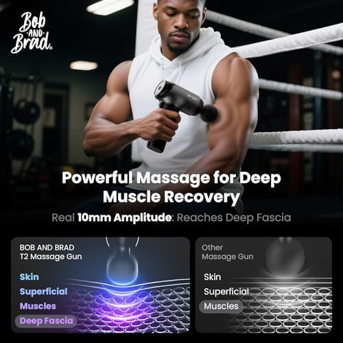 Bob and Brad T2 Massage Gun with Battery 4000 mAh 10 mm Amplitude, Massage Gun Deep Tissue Muscle Massage Gun, Ultra Quiet for Fatigue Recovery and Relaxation - Image 2