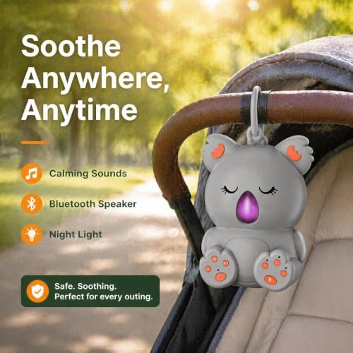 Baby Sleep Sound Machine & Bluetooth Speaker | Portable White Noise Sound Machine with 3 Timers for Nursery, Travel | Non-Looping Soothing Sounds Sleeping Music for Infants, Toddlers & Kids - Image 5