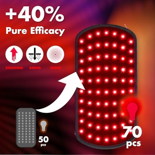 Red Light Therapy for Body, 3 in 1 LEDs Red Light Therapy Belt with Timer Remote Control, 660nm 850nm Infrared Light Therapy Pad for Body Waist Shoulder Knee, 12.3" x 6" Large Area - Image 3