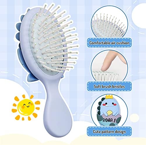 Toddler Detangler and Massage Brush - Mini Air Cushion Brush for Kids' Thin Hair - Blue - Image 3