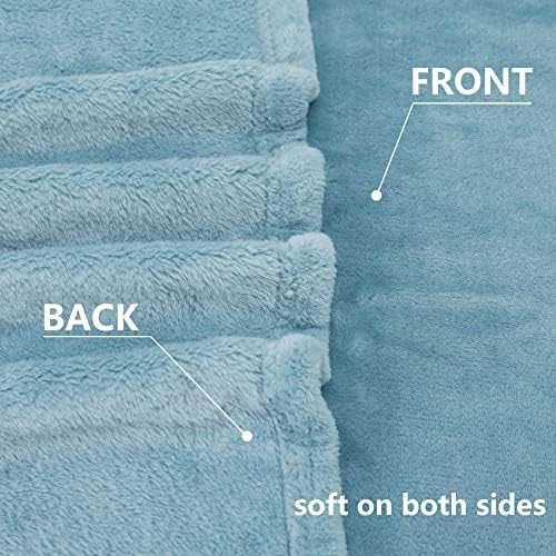 NANPIPER Fleece Blankets Super Soft Flannel Queen Size Blanket for Bed Luxury Cozy Microfiber Plush Fuzzy Blanket,Light Blue - Image 3