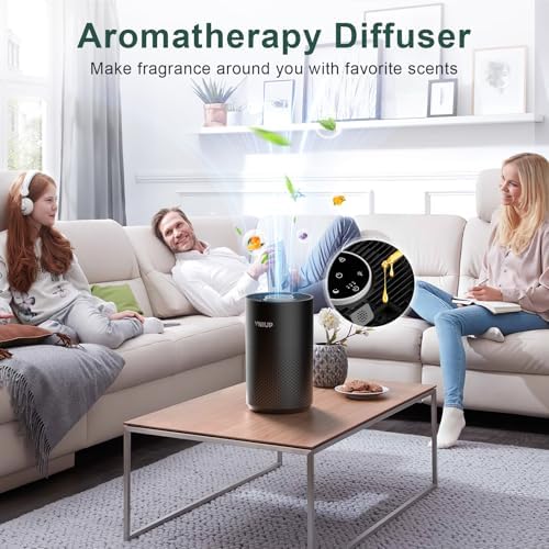 Air Purifiers for Bedroom Home up to 1350 ft² - Vniup H14 True Room Air Purifiers for Bedroom, with Fragrance Function Sleep Mode& Light Mode Air Cleaner for Pet Dander Odor Dust Smoke - Image 2