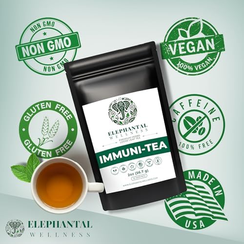 Elephantal Wellness Premium Immuni-Tea | Immune System & Respiratory Support with Reishi, Clove, Echinacea & Elderberry | Handmade, Caffeine-Free, Non-GMO Loose Leaf Blend, 2oz, 20 Servings - Image 5
