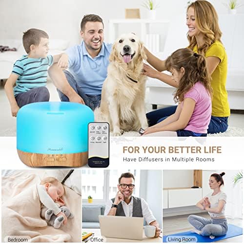 Homeweeks Essential Oil Diffuser for Room Aromatherapy Scent Diffuser - Image 2