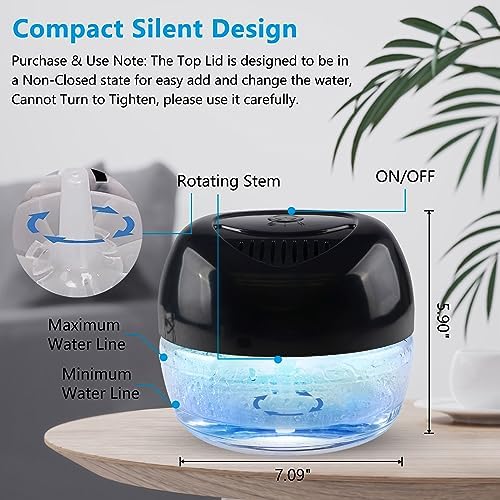 Purifier Air Washer, Air Fresher Aroma Diffuser for Home, Office, Air Purifier with Night Light (Black) - Image 3