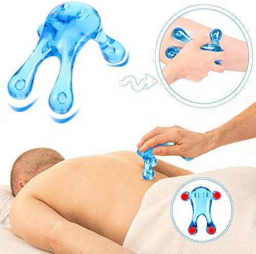 BBTO 2 Pcs Massage Tools, Deep Tissue Palm Thumb Set, Clear Style, Blue - Image 5