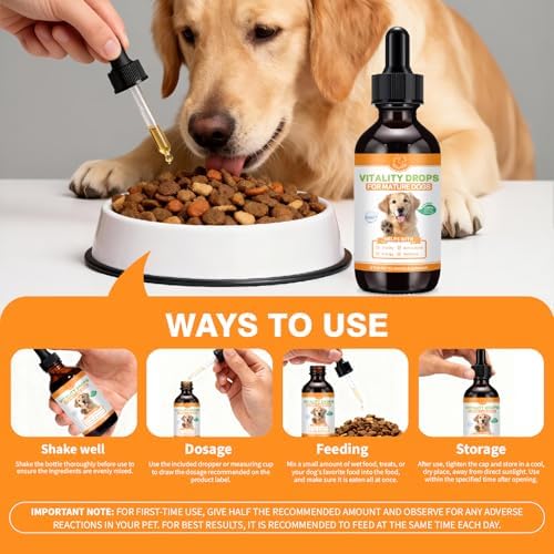 Mature Dog Vitality Drops with NMN,NAD+ & CoQ10-Longevity Supplement,Healthy Aging,Cellular Energy & Antioxidant Support -60ml（2 FL OZ） - Image 5