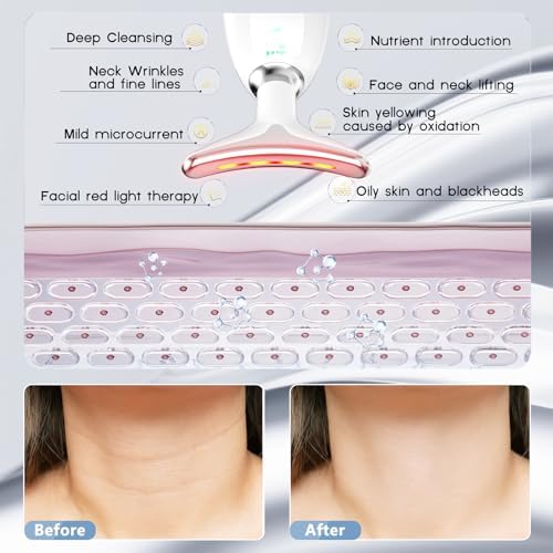 7 in 1 Face Massager Tool, Red Light Therapy for Face and Neck, Red Light Therapy Wand, Face Neck Lift Sculpting Tool for Skin Care, Gifts for Women & Men - Image 4