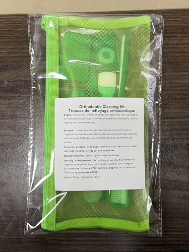 Braces Cleaning Kit for Teeth, Portable Orthodontic Toothbrush Kit Oral Care Dental Travel Kit - Interdental Brush Dental Wax Dental Floss Toothbrush Box (Green) - Image 6