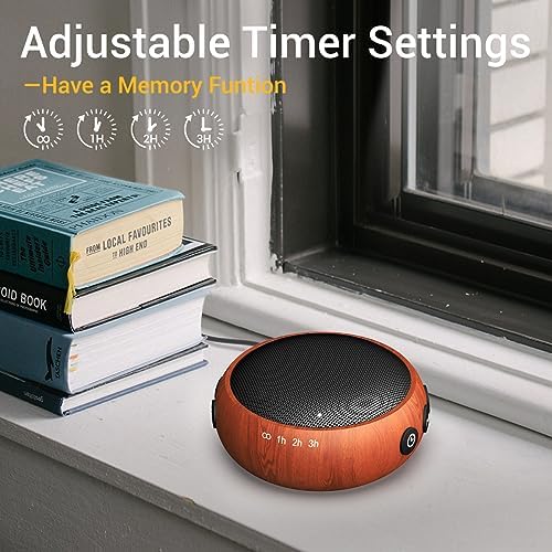 Sound Machine Small White Noise Machine with 30 Soothing Sounds Sleep Machine for Baby Kids Adults Natural Sounds Rain Fan Brown Pink Nosie Machine with 36 Volume Levels for Office Home Travel(Wooden) - Image 4