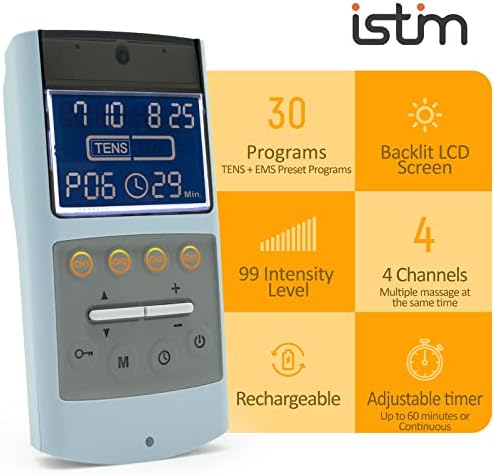 iStim TENS EMS Muscle Stimulator, EV-906 for Pain Relief and Muscle Strengthening, Japanese Gelled Electrodes Included - Image 2