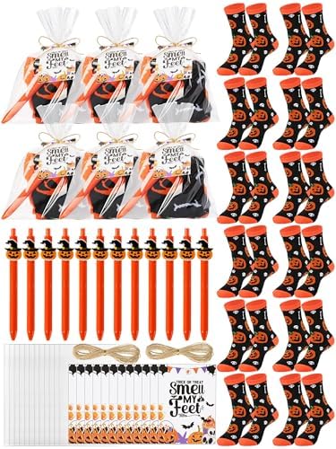 Chicingyou 12 Set Halloween Socks and Pens Gifts Set for Coworkers by Chicingyou
