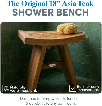 AquaTeak Asia 18" Teak Shower Bench - Image 2