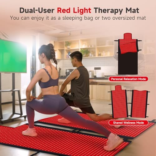 LITDUCK Body Red Light Therapy Mat, Eligible Red Light Therapy Blanket, 2in1 LEDs(660nm& 850nm), Premium Leather, Adjustable Timer & Intensity, 74.6” x 33.3” 2570 LEDs - Image 3