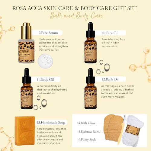 Gifts for Women, 32 Pcs Leopard Facial Skin Care Gift Set for Women, Home Spa & Self-Care Gift Kit, Bath and Body Gifts Basket Set, Face Sheet Mask, Wife, Birthday, Christmas, Valentines, Anniversary - Image 5
