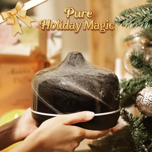 Porseme 500ml Glass Essential Oil Diffuser Aromatherapy Ultrasonic Cool Mist Humidifier 15-21 Running Hours Waterless Auto-Off Air Diffusers for Sleeping Yoga Working Spa(Obsidian) - Image 6
