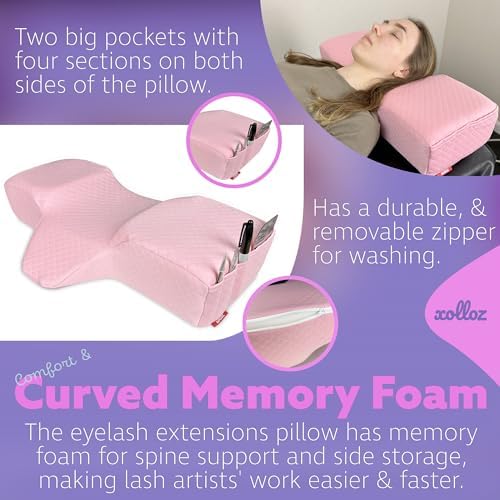 Lash Pillow, Memory Foam Eyelash Pillow for Lash Beds, Pink - Image 5