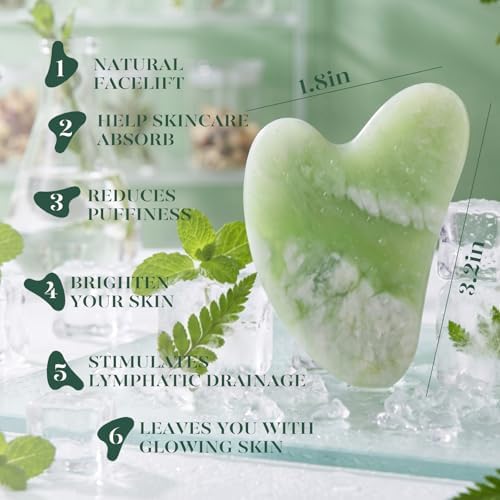 BAIMEI IcyMe Jade Roller & Gua Sha Facial Tool Set for Face Depuffing - Image 3