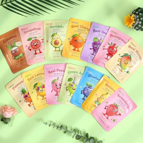 KONEUK 56 Pack Fruit Collagen Face Masks Skincare for Teens Girls - Image 7