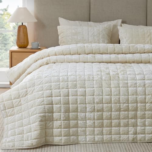 BEDELITE Velvet Quilt Set Queen Size, Luxury Velvet Comforter Bedding - Image 2