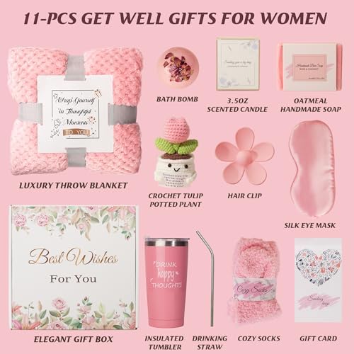 Get Well Gifts Set for Women, Self-Care Get Well Soon Gifts Birthday Gift box, Spa Unique Box Feel Better Care Package, Thinking of You Gift Baskets Gifts for Mom, Wife, Sister, Grandma Friends - Image 2