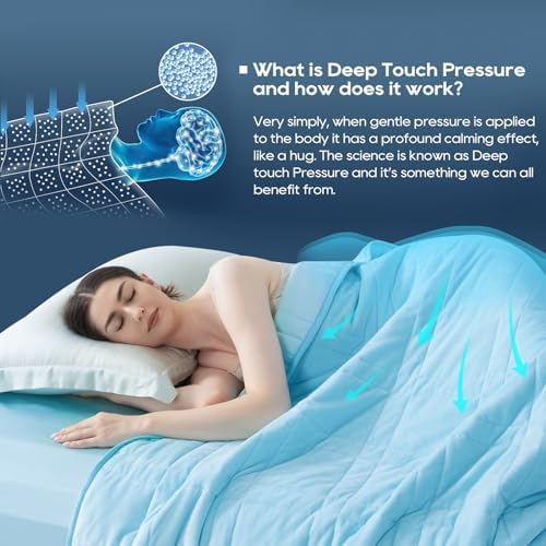 Weighted Blanket King Size 25lbs(88''x104'', Dual-Sided), Reversible King Weighted Blanket with Cozy Warm Velvet & Cooling Tencel Fabric for Adults & Couple All Season - Carry Bag Included, Lake Blue - Image 4