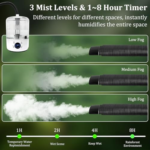4L Reptile Fogger, Humidity Sensor, Timing System, 3 Mist Levels - Image 3