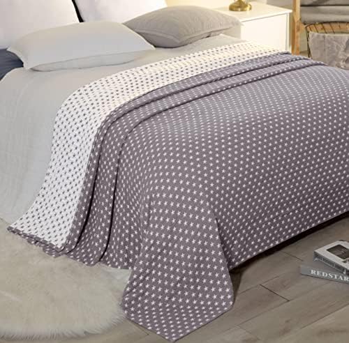 Sterling Creek Dawson Star Muslin Blanket Twin Three Layers Lightweight Breathable Cotton Gauzy Blanket for Adults, All Season (Twin, Gray) - Image 6