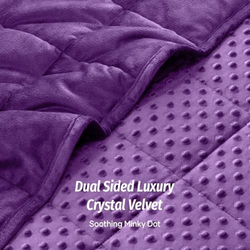 Wemore Weighted Blanket for Adults 12 lbs Queen Size 60"x80" Purple - Image 2