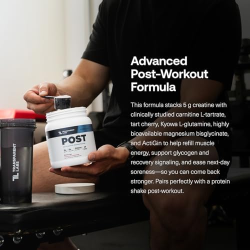 Transparent Labs Post - Post-Workout Recovery Muscle Builder w/L-Glutamine, Creatine Monohydrate, & Carnipure L-Carnitine L-Tartrate for Muscle Recovery & Building - 30 Servings, Orange - Image 2