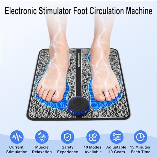 EMS Foot Massage for Muscle Relaxation, Transcutaneous Electronic Nerve Stimulator, LCD Display Screen, Adjustable 10 Modes & 19 Gears - Image 2