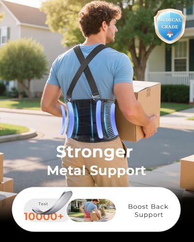 Ultra Breathable Work Back Brace for Men, Upgraded Medical-Grade Support - Image 2