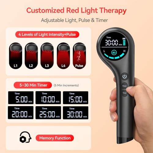 Red Light Therapy Device, 660/808nm Handheld Infrared Light Wand with Stand - Image 3