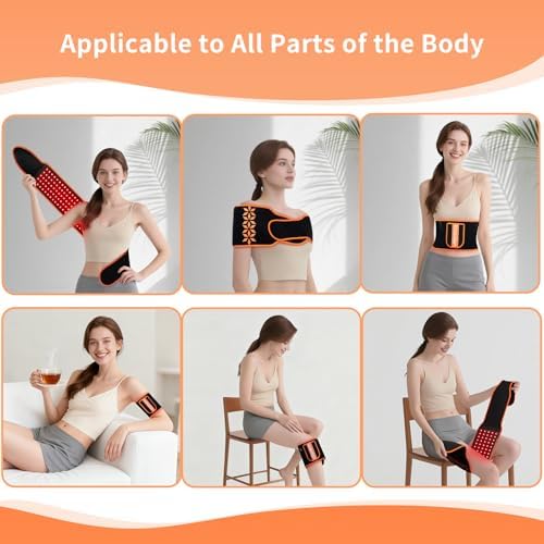 Upgraded Red Light Therapy for Body - 660nm & 850nm LED with Timer, Red Light Belt for Muscle Pain Relief on Back, Shoulder, Waist - Wearable Infrared - Image 2