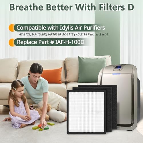 Replacement Filters D for Idylis IAF-H-100D AC-2118 AC-2123 IAP-10-280 - Image 6
