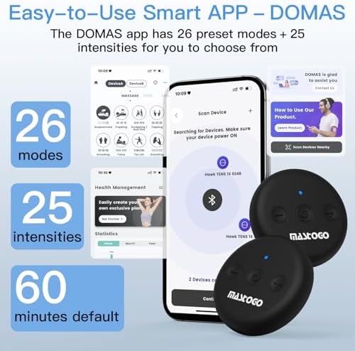 MASTOGO Dual Host Wireless TENS Unit Muscle Stimulator with APP Control - Image 3