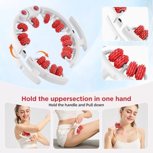 Cellulite Massage Tool, Anti-Cellulite Roller- Lymphatic Drainage Massager - Muscle Roller, Deep Fascia Massage, Dimpled Skin Removal, Legs/Thighs/Buttocks (15 Wheel - Red) - Image 4