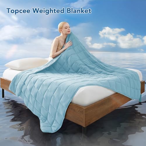 Topcee Weighted Blanket for Adults (20 lbs, 60" x 80") Queen Size Soft Cooling Heavy Blanket Sleeping, Apply to 190-210 lbs Body, Thick Breathable Blanket with Glass Bead, Easy Care - Image 2