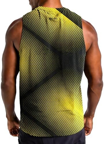 Men's Sleeveless Swim Shirts Quick Dry Moisture Wicking Gym Shirts Breathable Workout & Beach - Image 2