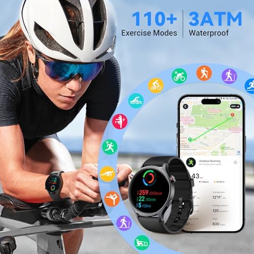 Fitpolo Smart Watch for Men Women,1.3" AMOLED Touchscreen Fitness Tracker, Make/Answer Calls, Heart Rate SpO2 Monitor, 3ATM Waterproof, Sleep & Activity Tracking Smartwatch for Android Phones iPhone - Image 6