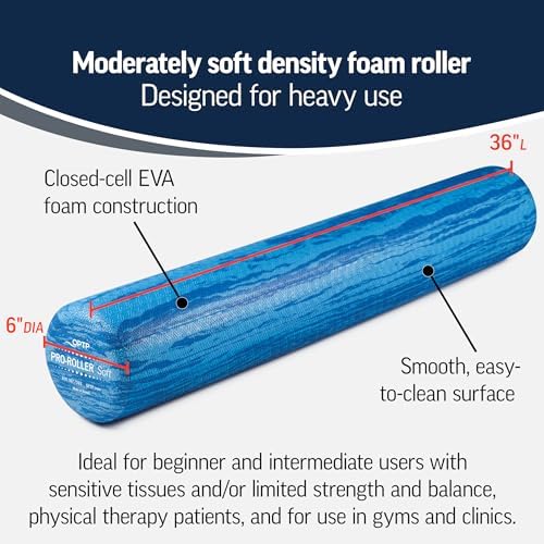 OPTP PRO-Roller Soft Density Foam Roller – Round, Blue, 36" x 6" - Image 2