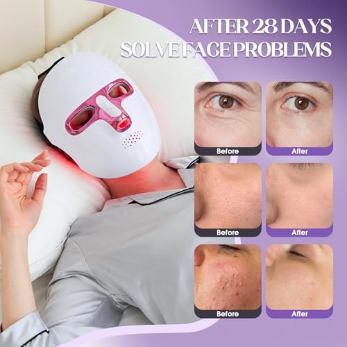 Red Light Therapy for Face, 7 Color LED Face Mask, Cordless Rechargeable - Image 4